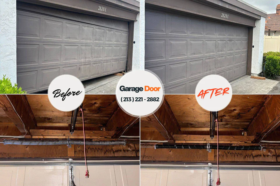Before and after: garage door installation East Moline, IL